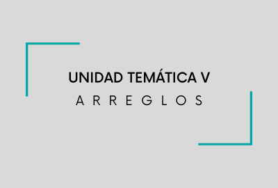 UNIDAD TEMÁTICA V. ARREGLOS